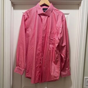 Paul Fredrick Men's Pink Micro-Pattern Dress Shirt